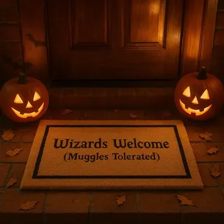 Nicola Spring Halloween Coir Türmatte - 60 X 40cm - Zauberer Willkommen
