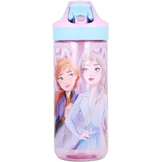 Frozen 2 | Wiederverwendbare Tritan-Flasche für Kinder | Wiederverwendbare Flasche mit Anti-Tropf-System und Silikon-Strohhalm - Einfaches Öffnen mit Druckknopf - Bpa-frei - Fassungsvermögen: 620 ml