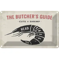 Blechschild 20x30 cm - Garnele cuts of shrimp Fisch