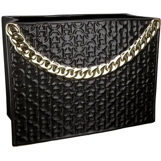 Gilde Vase Rom Keramik schwarz Handtaschenform 25,5 cm breit Dekoration Wohnaccessoire Geschenkidee Inneneinrichtung