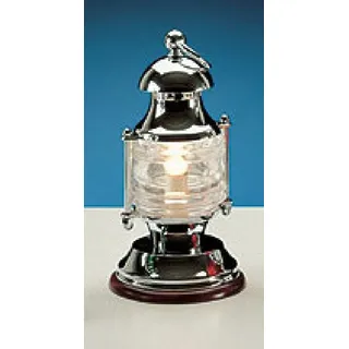Maritime Tischleuchte AQUARIA Weiß Chrom aus Messing Glas h:27,5cm Lampe Antik