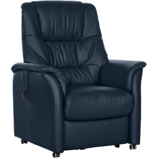 Welnova Fernsehsessel , Blau , Kombination Echtleder/Lederlook , 85x110x85 cm , Lederauswahl, Relaxfunktion, Aufstehhilfe , Wohnzimmer, Sessel, Fernsehsessel