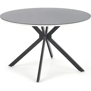 Halmar Runden Glas Esstisch Avelar - Schwarz-Weiss - Schwarz