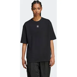 T-Shirt ADIDAS ORIGINALS "ESS BOYFR TEE", Damen, Gr. XS, schwarz, Obermaterial: 100% Baumwolle, normal, Rundhals, Shirts T-Shirt, sportlicher Stil, Kurzarm, aus Baumwolljersey