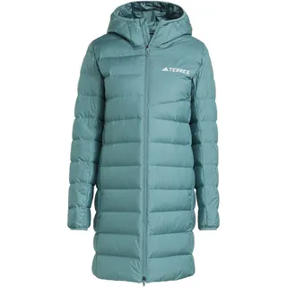 adidas Damen Terrex Multi Light Down Hooded Parka 2.0, Preloved Teal, XL