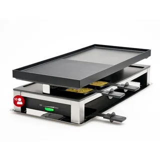 Solis 3-in-1 Combi Grill – Elektro Tischgrill mit Raclette, Grill & Crêpe-Funktion, für bis zu 10 Personen, 53x24 cm Antihaft-Grillplatte, Thermostat, inkl. Pfännchen & Schaber, PFAS-frei