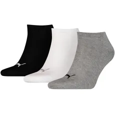 Bild von Unisex Socken - Sneaker-Socken, Damen, Herren, einfarbig, Vorteilspack Schwarz/Weiß/Grau 43-46