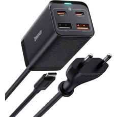 Bild USB C Ladegerät, 65W USB C Netzteil 4 Ports GaN Charger mit 1.5m AC Kabel und 100W USB C Kabel für MacBook, iPhone 15 Serie, iPad, Samsung