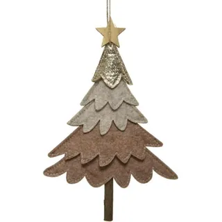 Decoris Weihnachtsanhänger Weihnachtsbaum Filz 24cm - Braun