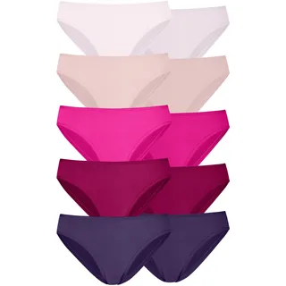 Bikinislip PETITE FLEUR, Damen, Gr. 44/46, lila (beere), Single Jersey, Obermaterial: 95% Baumwolle, 5% Elasthan, unifarben, körpernah, Unterhosen Bikinislip, aus elastischer Baumwolle, Topseller