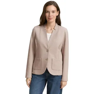 TOM TAILOR Damen 1038703 Basic Ottoman Blazer mit Taschen, 38330 - Soft Taupe Melange, XL