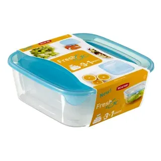 CURVER FRESH & GO Frischhaltedosen, 4-tlg, Vorratsdosen aus Kunststoff, 1 Set: 1x 0,25 Liter, 1x 0,8 Liter, 1x 1,7 Liter, 1x 2,9 Liter