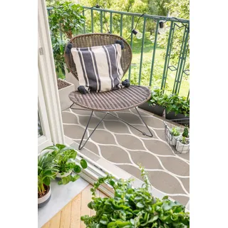 VINILIKO Design | Vinylteppich, glatt, Bedruckt, Braun, 66 x 100 cm, für drinnen und draußen, rutschfest, wasserdicht, waschbar, orientalisch, modern, Vinyl-Teppich, Wohnzimmer, Terrasse