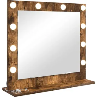 vidaXL Waschtischspiegel mit Spiegel Geräucherte Eiche 60 x 55 x 18 cm - Braun