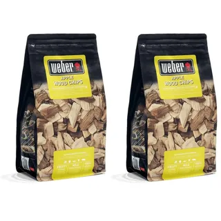 Weber Apfelholz Räucherchips (700g Packung) - dezentes Aroma, ideal für Käse, Gemüse, Fisch, Geflügel, Schwein & Wild, EU-Produkt, nachhaltig gewonnen, FSC zertifiziertes Holz (17622) (Packung mit 2)