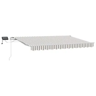 vidaXL Ausziehbare Markise Hellgrau und Weiß 500 x 350 cm - Hellgrau