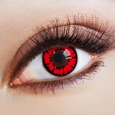 aricona Kontaktlinsen - Schwarz rote Kontaktlinsen - Halloween Kontaktlinsen farbig ohne Stärke