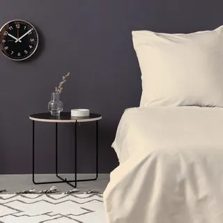 L'Essentiel Linge de Maison, De Cream, Satin-Einzelbettbezug-Set (DE), Creme, 100 % Baumwollsatin, 135 x 200 cm - Creme