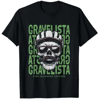 Gravelista Gravelbike Schotter Fahrrad Bikepacking Gravel T-Shirt, Herren, Schwarz, L