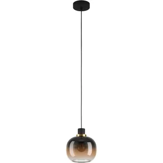 EGLO Hängelampe Oilella, 1-flammige Pendelleuchte Rauchglas über Esstisch