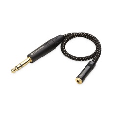 Cable Matters 6,35-mm-zu-3,5-mm-Kopfhörer-Adapterkabel, 0.3 m (1/4-Stecker zu 1/8-Buchse, 3,5-mm-zu-1/4-Adapter, Verstärker-zu-Kopfhörer-Adapterkabel) in Schwarz
