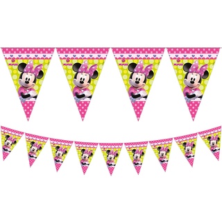 Procos 47095 220cm Wimpelkette * DISNEY MINNIE MAUS * für Kindergeburtstag und Motto-Party // Mouse Girlande rosa Mädchen