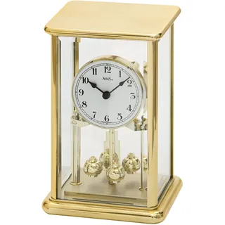 AMS 1211 Tischuhr mit Drehpendel Jahresuhr Drehpendeluhr messing farben golden - Gold