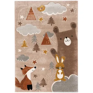 Pergamon Kinder Teppich Maui Kids Fuchs und Bär Braun 120x170cm