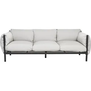 Beliani Gartensofa 3-tlg. Grau/Schwarz