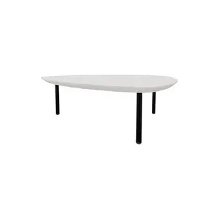 fm TRESTA Beistelltisch dreieckig abgerundet MDF-Platte weiß 98,0 x 91,0 x 31,0 cm, 1 St.