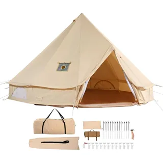 SucceBuy Großes Glockenzelt für Camping, Familie und Gruppen, 5x3m