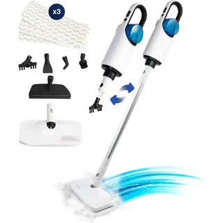 Samako Royal Elite Dampfreiniger - Handdampfer - Fleckenentferner - Tiefenreinigung für Boden, Sofa, Badezimmer und Teppich - Teppichreiniger - Weiß