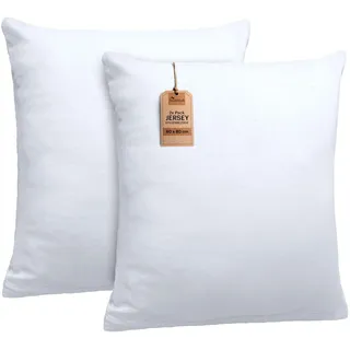 NatureMark Kissenbezug Jersey 80 x 80 cm Weiss