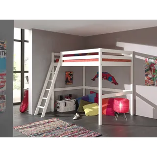 Vipack Hochbett Pino 140 x 200 cm Kiefer massiv weiß