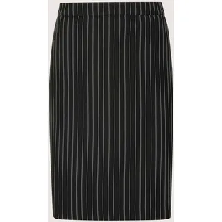 Bleistiftrock MADELEINE "Midirock Bleistiftrock mit Nadelstreifen", Damen, Gr. 44, schwarz (schwarz, wollweiß), Obermaterial: 95% Polyester PES. 5% Elasthan EL., Modern, Röcke Bleistiftrock, Feine Nadelstreifen