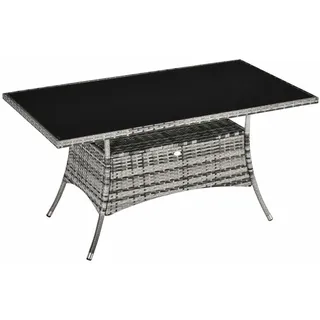 Outsunny Gartentisch 150 x 85 x 74 cm grau/schwarz