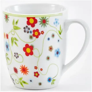 VAN WELL Vario Flower Kaffeetasse 0,3 l Bunt 6 St.