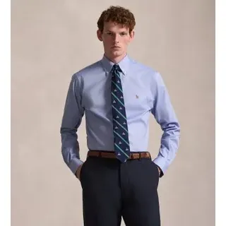 Polo Ralph Lauren für Herren. 712870507002 Custom Fit Oxford Hemd blau (43), Lässig, Baumwolle, Klassisch, Langarm