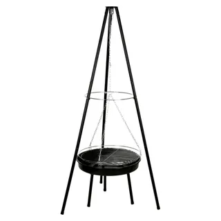 Dreibeingrill Schwenkgrill schwarz Ø52 cm Höhe 151 cm - Schwarz