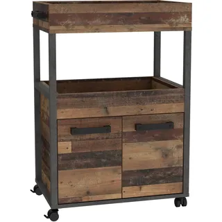 Barschrank >Hydra< in Old Wood Vintage - 60x88,5x40cm (BxHxT) - Schwarz