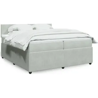 Langlebige Boxspringbett mit Matratze Hellgrau 200x200 cm Samt Gästebett mit Lattenrost Möbel9271123 - Grau