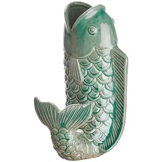 Butlers Vase Koi , Grün , Keramik , 26 cm , Dekoration, Vasen, Keramikvasen