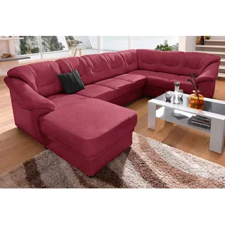 sit&more Wohnlandschaft »Savona U-Form, B: 320 cm« optional Bettfunktion, Federkern, rot