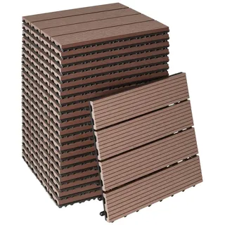 Tectake Terrassenfliesen Tegulas 31 x 31 x 2 cm braun