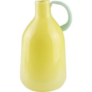 AM Design Dekovase »Gelbe Glasvase mit grünem Griff« für einen frischen, modernen Look, gelb