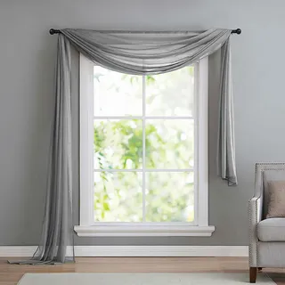 Gardinenbox 560 Voile Querbehang 600 x 140 cm grau