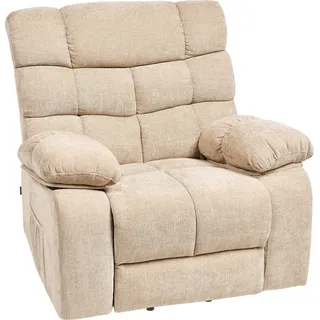 BELIANI Sessel Beige Stoff Elektrisch Verstellbar mit Armlehnen Fußablage Relaxfunktion Modern Bequem Relaxsessel Fernsehsessel Wohnzimmer - Beige