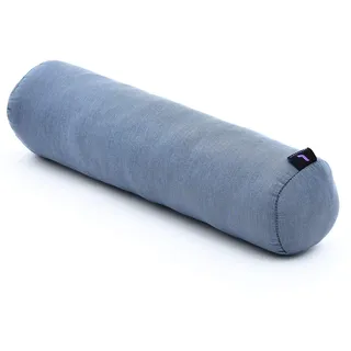 Leewadee Pilates Rolle Nackenstütze kleines Yoga Bolster Yogakissen ökologisches Naturprodukt, Kapok, 50 x 15 x 15 cm, Anthrazit