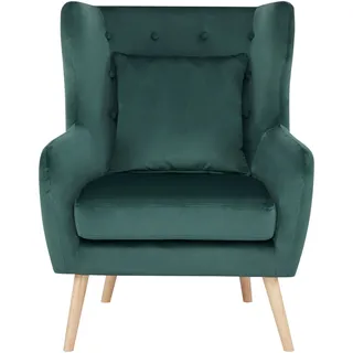 Home Affaire Ohrensessel Yamuna Polyester 85 x 100 x 85 cm Grün mit Rollen