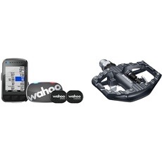 Wahoo Fitness ELEMNT Bolt GPS Fahrradcomputer Set Schwarz & Shimano Unisex – Erwachsene EPDEH500 Fahrradpedale, Schwarz, Einheitsgröße